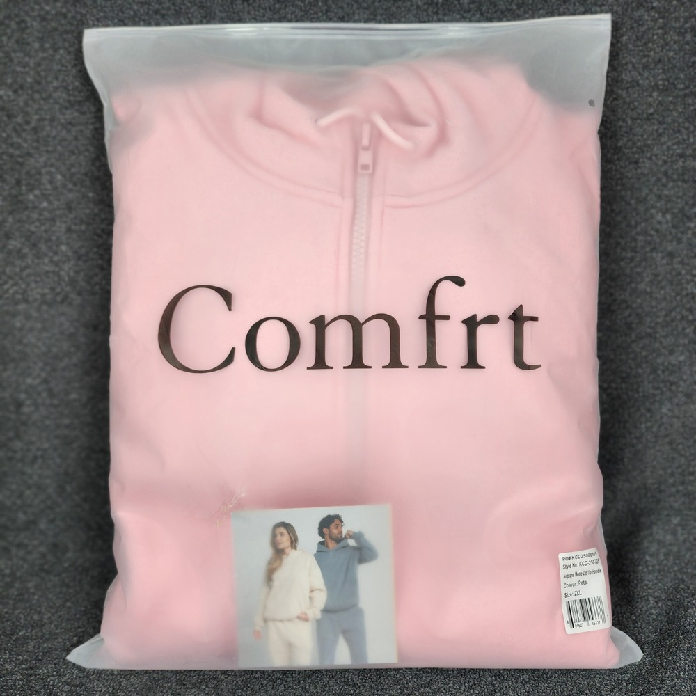 Comfrt Airplane Mode Zip Up Hoodie Petal Pink KCO-250728 Size 2XL NEW